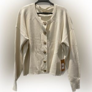 Cyrus Cream Sweater Cardigan Large